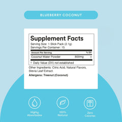 Single stick packet of Mixhers Hydration Blueberry Coconut flavor