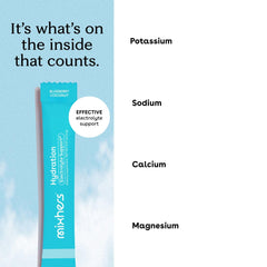 Mixhers Hydration zero sugar label on pack indicating sugar-free formula