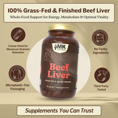 Recyclable glass bottle packaging for beef liver supplement