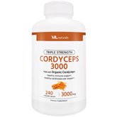 ML Naturals Triple Strength Cordyceps 3000 bottle with 240 capsules