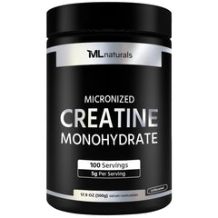 ML Naturals Creatine Monohydrate 200-mesh powder 500g label