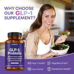 MOBENTU GLP-1 Probiotic packaging box highlights vegan and gluten-free.