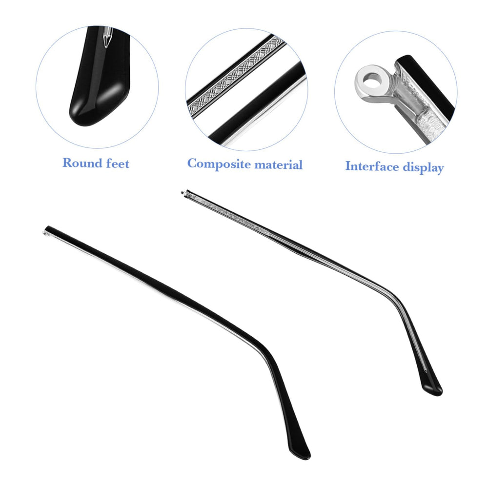 Close-up of Mobestech replacement temples in black