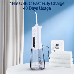 Family-friendly MOCEL flosser with multiple modes and nozzles