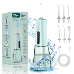 MOCEL Water Flosser OLED Display front view in green
