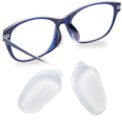 Clear Mochi Natural+ Eyeglass Nose Pads attached to a frame