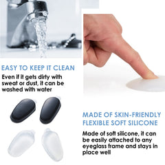 Glasses with Mochi adhesive nose pads installed