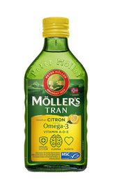 Möllers Tran Cod Liver Oil bottle 250 ml with citron flavor