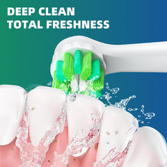 Eight MOFELE brush heads with color rings for identification