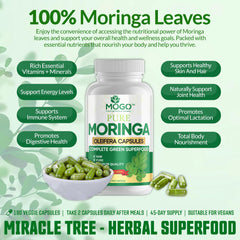 MOGO Moringa Capsules bottle with product label