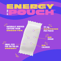 Close-up of MOJO Energy Pouches in Blue Raspberry