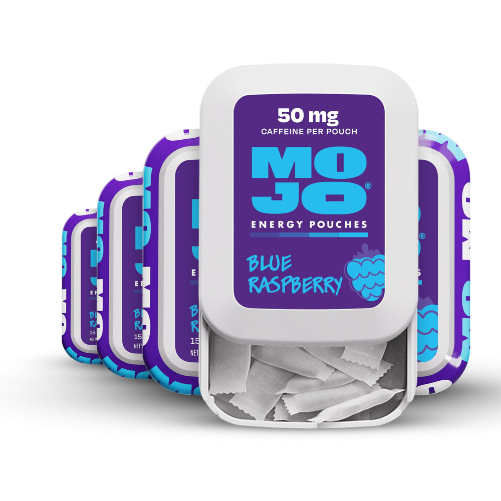 MOJO Energy Pouches Blue Raspberry flavor front view