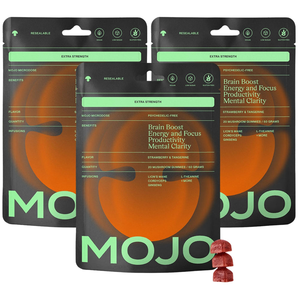 Hero image of Mojo Focus Gummies in Strawberry Tangerine flavor