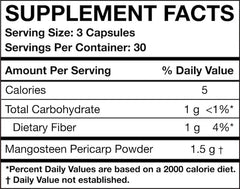 Xanthone-rich MOJObody Mangosteen Pericarp Capsules concept