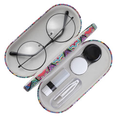 MoKo 2-in-1 eyeglass and contact lens case with built-in mirror