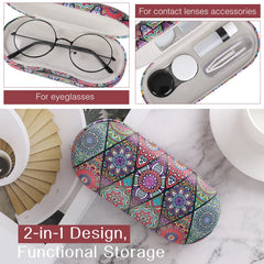 Portable leather eyeglass case with soft lining for protection