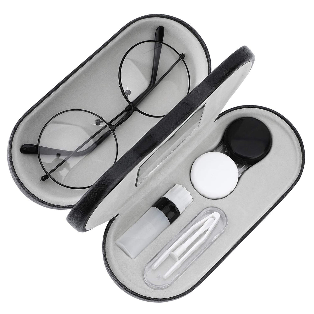 MoKo 2-in-1 double eyeglass case in black, closed