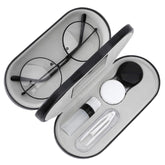 MoKo 2-in-1 double eyeglass case in black, closed