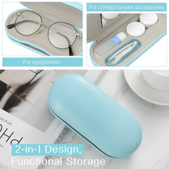 Contact lens box with solution bottle and accessories