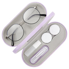 MoKo double eyeglass case in lilac front view