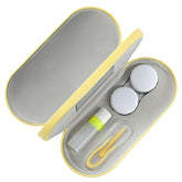 MoKo double eyeglass case in yellow with 2-in-1 design for glasses and contact lenses.