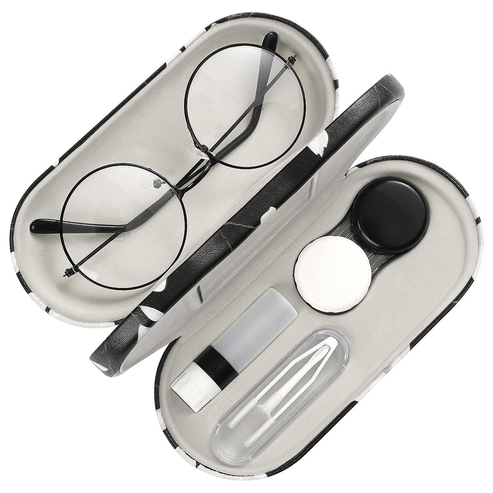 MoKo 2-in-1 double eyeglass case with built-in mirror