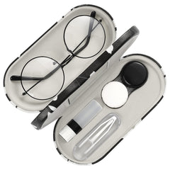 MoKo 2-in-1 double eyeglass case with built-in mirror
