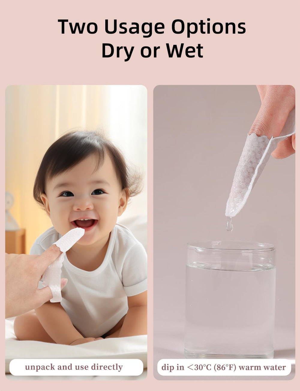 Individually packaged finger toothbrush for hygiene and travel