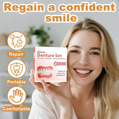Soft silicone dentures for comfortable wear