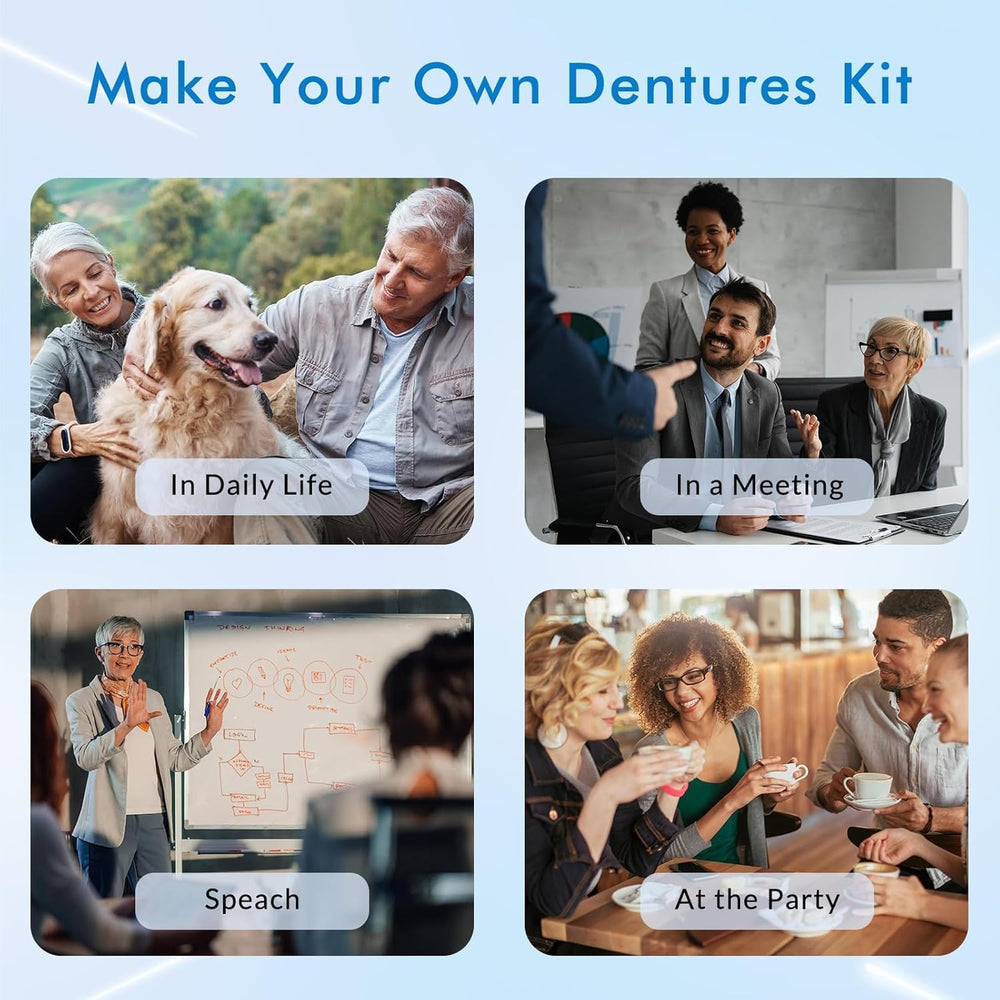 Upper and lower matching set of dentures