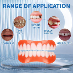 Dentures being cleaned with warm water