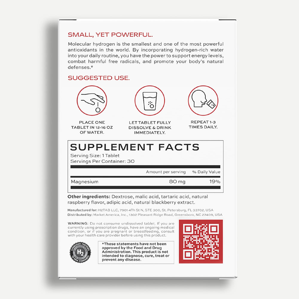H2TAB tablets dissolving in water to release hydrogen