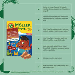 Möller’s Omega-3 Jelly Fish packaging with 36 capsules