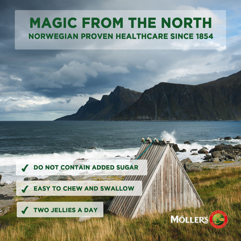 Nutrients information and vitamins on Möller’s Omega-3 packaging