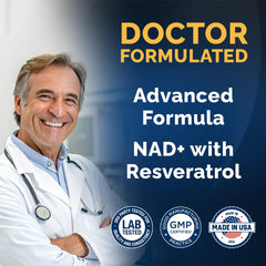 Graphic illustrating enhanced NAD+ liposomal absorption up to 10x