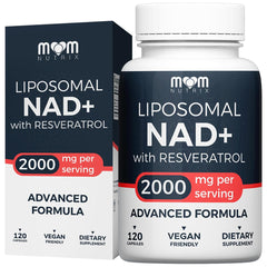 MOM NUTRIX Liposomal NAD+ with Resveratrol bottle and 120 capsules