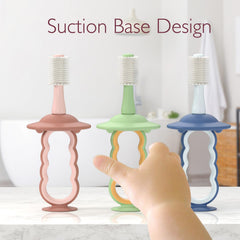 Non-slip textured grip on the brush handle