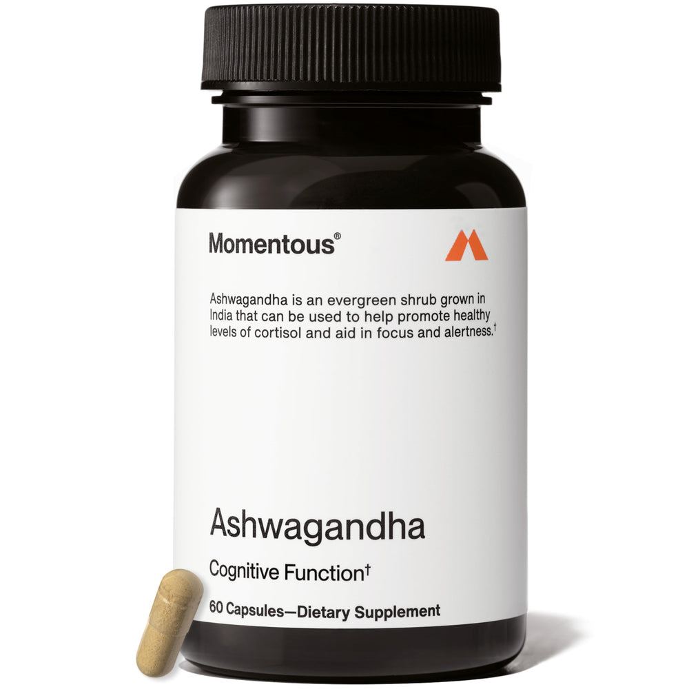 Momentous Ashwagandha 300 mg NooGandha extract bottle front view