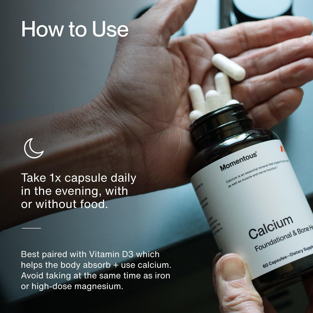 NSF Certified for Sport badge on Momentous Calcium packaging