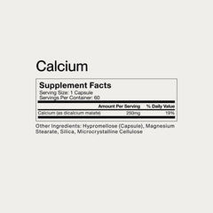 Calcium supplement showing 60 servings on label