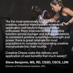 Creapure Creatine Monohydrate ingredient label on Momentous Chews