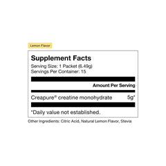 Momentous Creatine Lemon scoop showing convenient single-serve portion.