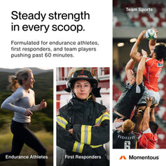 Momentous Fuel label detail highlighting NSF for Sport credibility