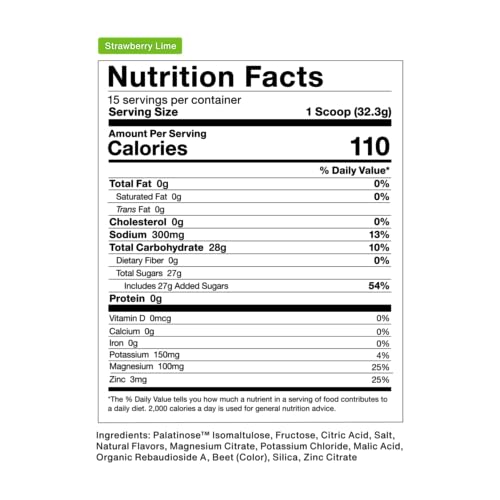 Momentous Fuel strawberry-lime powder being stirred for steady energy and hydration.