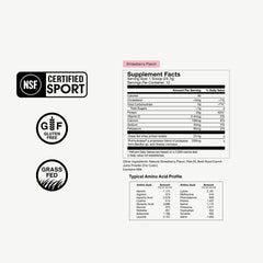 Lifestyle shot of a strawberry whey protein shake being prepared