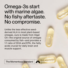Two-capsule serving size image for Momentous Omega-3