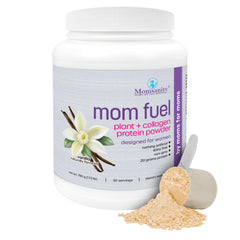 Momsanity dairy-free protein powder pour demonstrates a creamy shake ideal after workouts.