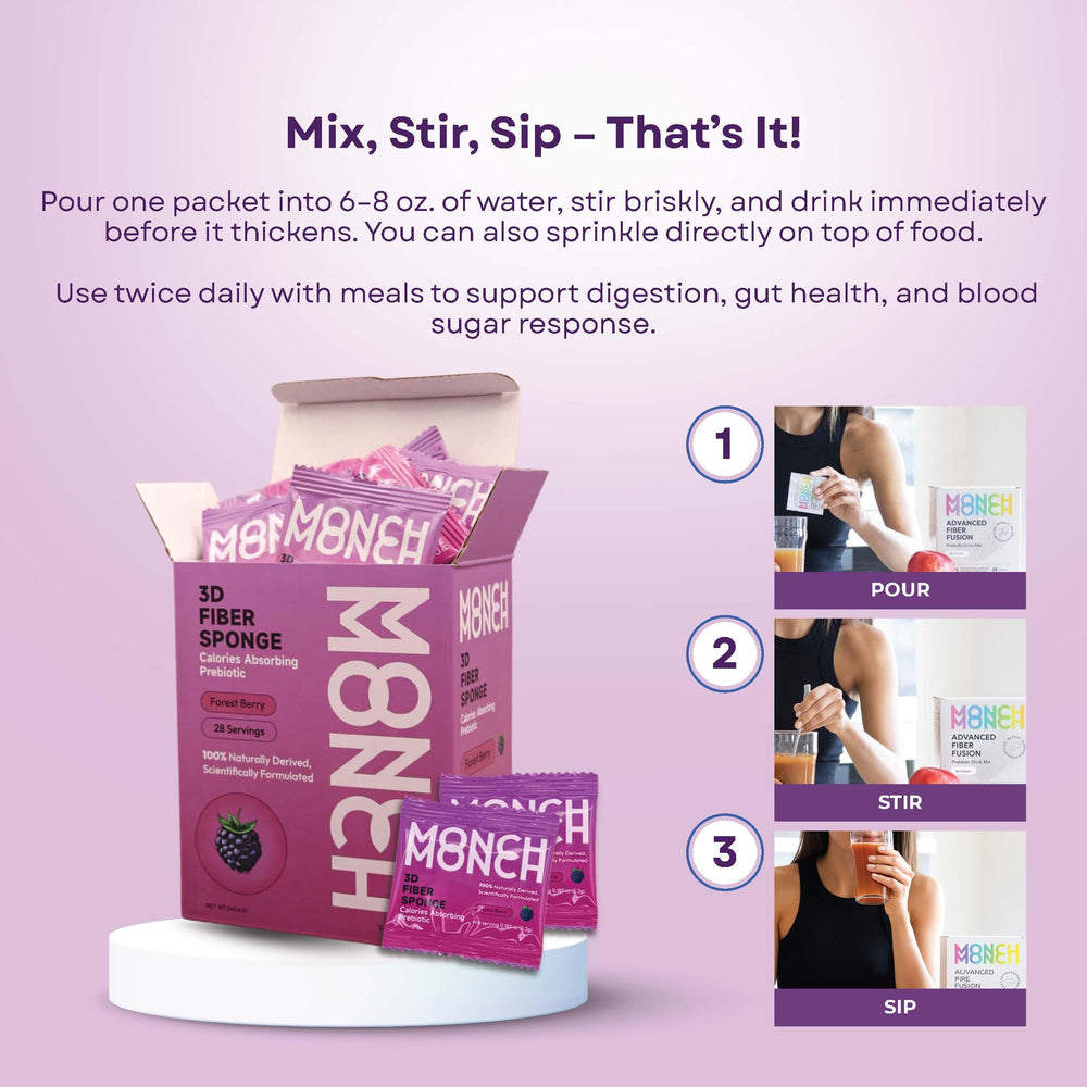 Pouring Monch Monch fiber sponge into 6-8 oz of water