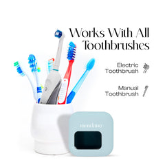 Compact travel-friendly toothbrush sanitizer case, closed