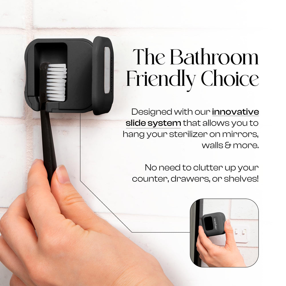 Sleek wall-mount design with slide system for clutter-free bathroom